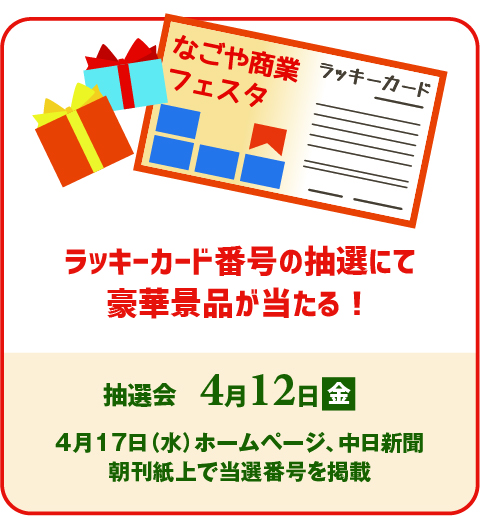 ラッキーカード番号の抽選にて豪華景品が当たる!